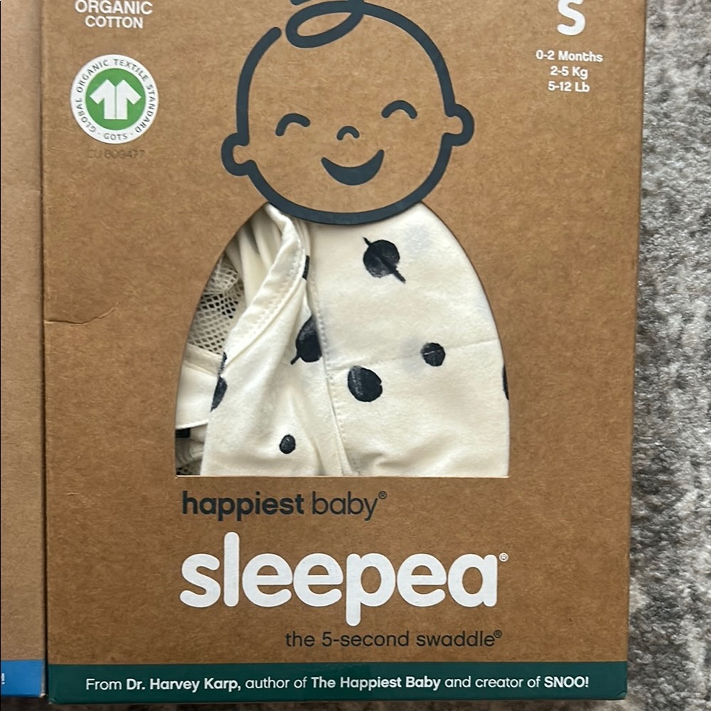 Happiest Baby Sleepea Swaddle - Cream with Black Dots